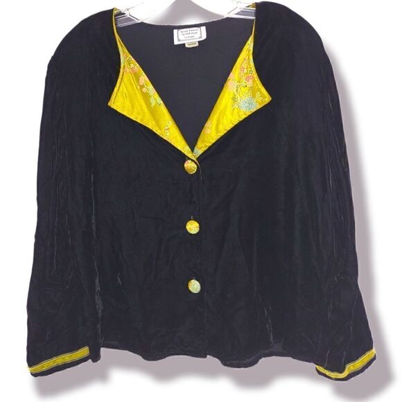 Vtg Toots Dierre Womens‎ Sz Medium Black Velvet 2 Pc Jacket Maxi Skirt - Picture 3 of 15